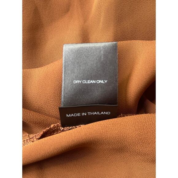 Sirapop Sara Satin Asymmetric Side-Drape Midi Dress in Camel NWTI – Size Small - Picture 14 of 17